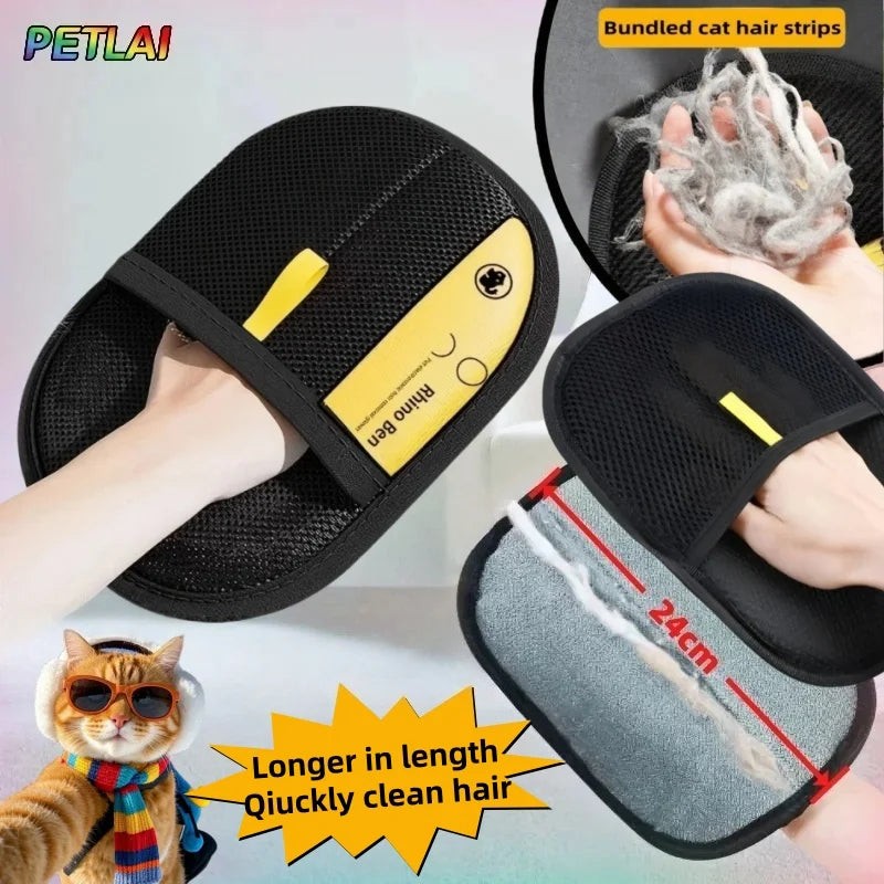 Pet Hair Glove Removal Cat Grooming Reusable Electrostatic Dedusting Brush Dog Hair Remover for Couch Carpet Clothes Washable