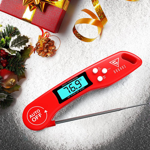 Digital Meat Thermometer, Instant Read Food Thermometer for Cooking with Backlit & Auto-Rotating Display, 4.6” Probe for Grilling, Baking, and Perfect BBQ