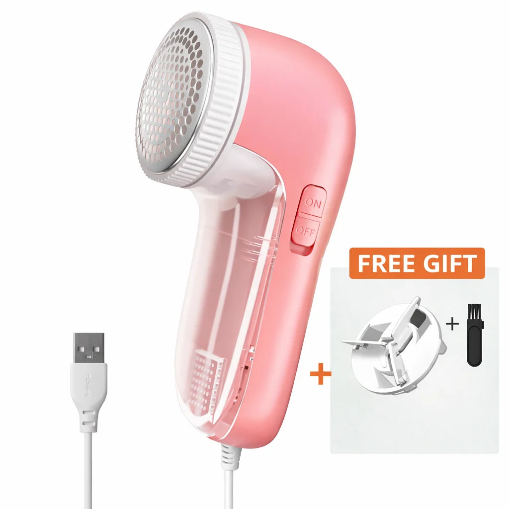 Portable Electric Fabric Shaver - Professional Lint Remover & Fuzz Trimmer for Clothes, Household Use with Sharp Blade and Brush