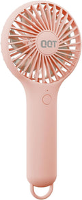 Mini Handheld Fan, Small Personal Cooler with 3 Speeds, Portable Battery Operated, USB Rechargeable Makeup Eyelash Dryer, Strong Airflow for Travel, Office, Outdoor, Women, Men, and Kids(Pink)