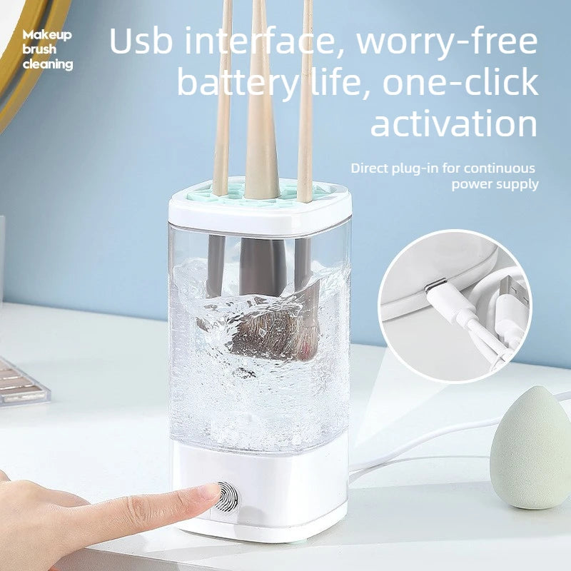 Electric Makeup Brush Cleaning Machine Automatic USB Rechargeable Daily Makeup Tool Cleaning Powder Sponge Egg for Lazy People