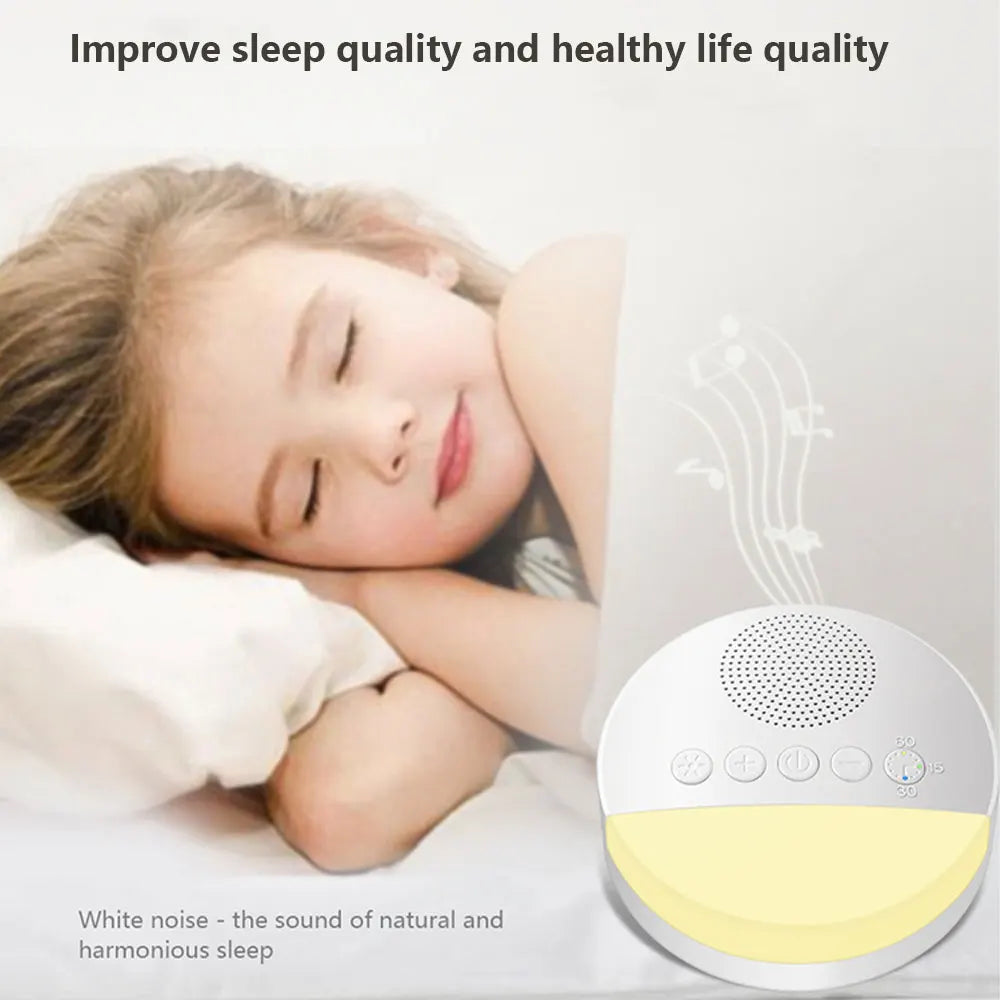 Baby White Noise Machine USB Rechargeable Timed Shutdown Sleep Machine Baby Sleep Sound Player Night Light Timer Noise Player