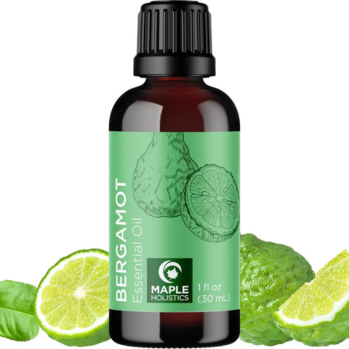 Bergamot Essential Oil for Diffuser Aromatherapy - 100% Pure Citrus Bergamot Oil for Hair Skin and Nails plus Undiluted Relaxing Aromatherapy Essential Oil for Diffusers Baths and Topical Uses 1Oz