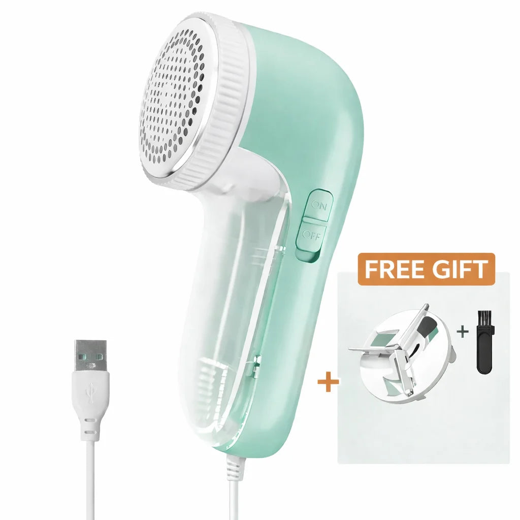 Portable Electric Fabric Shaver - Professional Lint Remover & Fuzz Trimmer for Clothes, Household Use with Sharp Blade and Brush