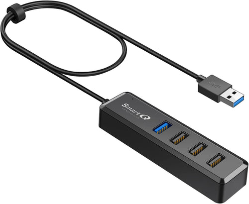 4-Port Hub - 1 USB 3.0 + 3 USB 2.0 Ports for Macbook, Mac Pro, Mac Mini, Imac, Surface Pro, XPS, PC, Flash Drive, Mobile HDD, Laptop Extension Cable